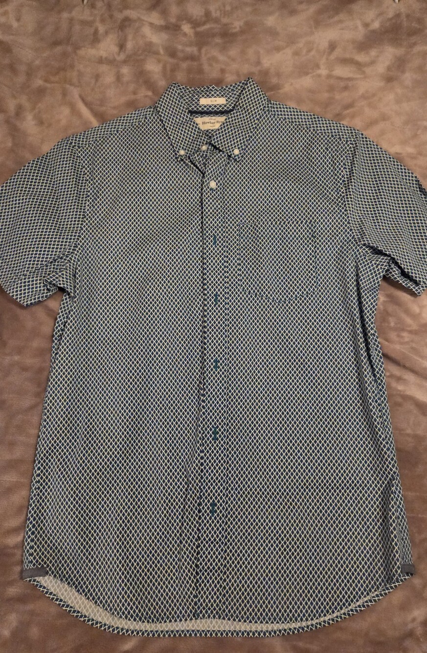 Hawker Rye Slim Fit Blue Patterned Men's Shirt